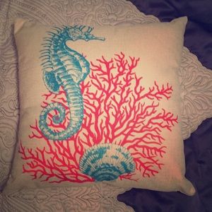 New Seahorse and Shell Pillow 18x18
